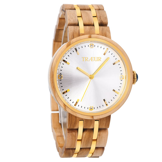 TRÆUR SOLINA – Olive Dawn Wooden Watch (Women)